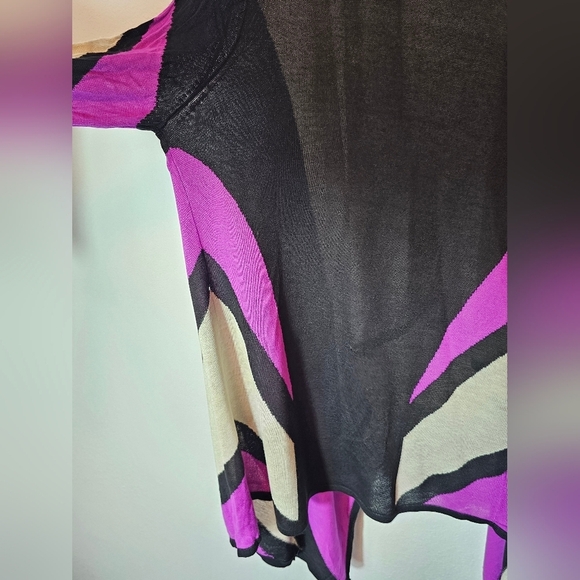 INC International Concepts Stylish Black and Purple Women's Cardigan Size Small - Picture 5 of 6